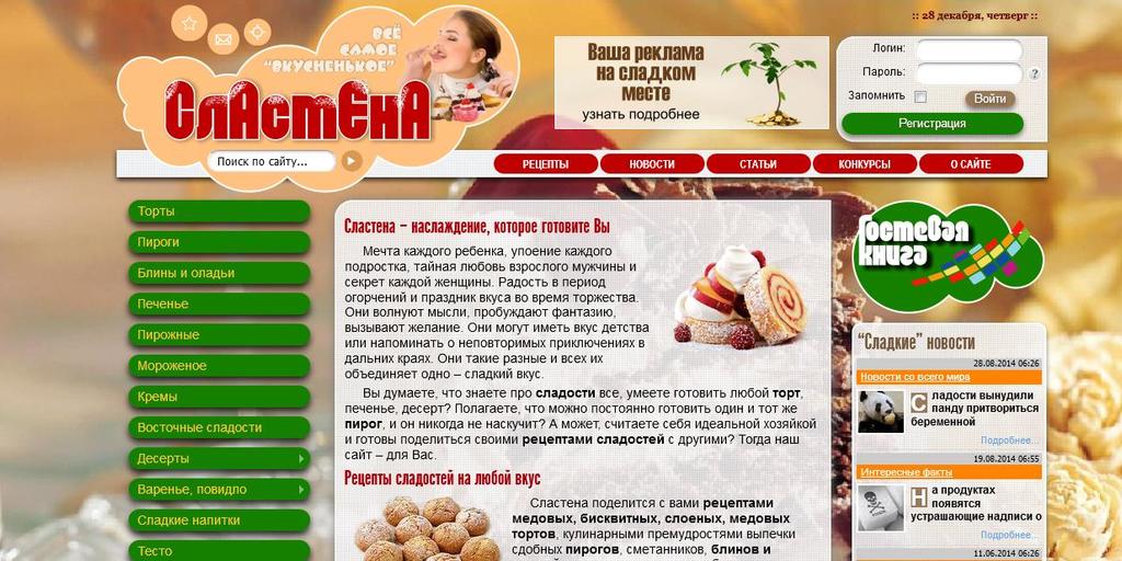 Сладкий сайт "Сластела" - рецепты сладостей
