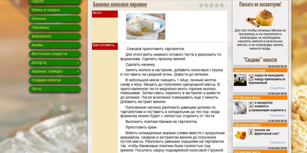 Сладкий сайт "Сластела" - рецепты сладостей